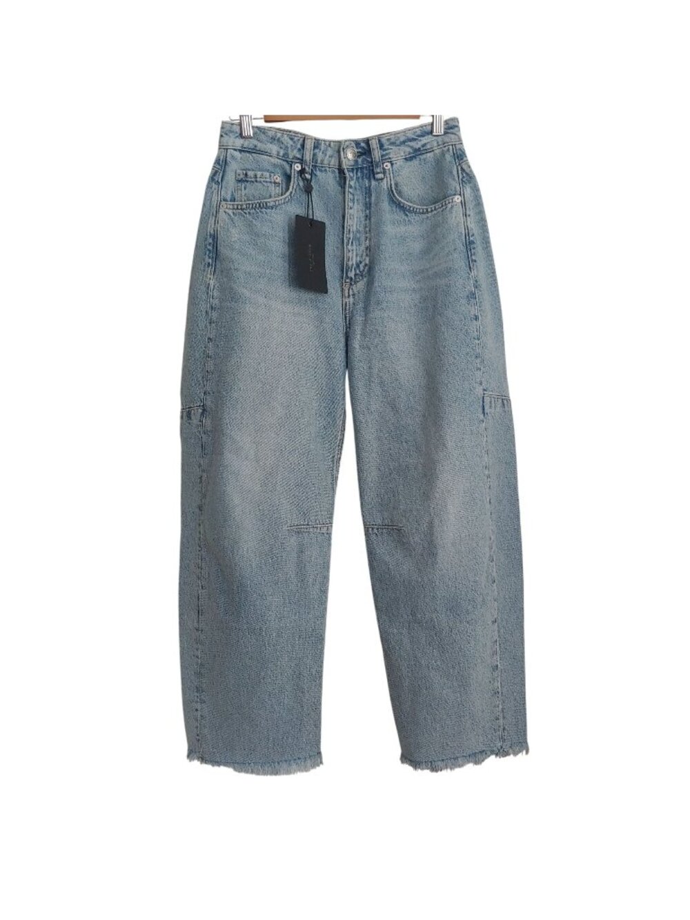 Rag & Bone Charlie High Rise Barrel Jeans 24 Lou NWT Baggy Slouchy Raw Hem $278